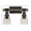 Toltec Lighting Tacoma 2 - Light Vanity in  Black/Painted Wood with 4.5" Square Clear Bubble Shade - 2 of 2