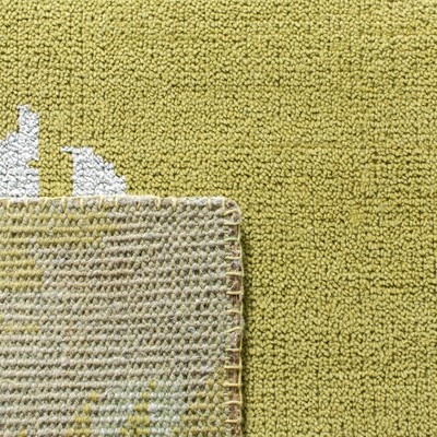 Chartreuse Hand-Knotted Wool and Viscose Area Rug