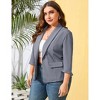 Women's Plus Size Blazer  Shawl Collar Elegant Notch Lapel Business Casual Tunic Office Suit Jacket with Pockets - 2 of 4