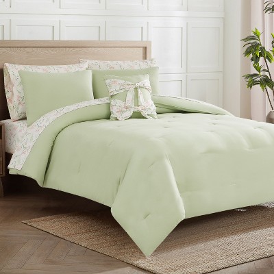 Jessica Simpson Felicity Sage Green Floral Queen 8-Piece Bed in a Bag — фото 8