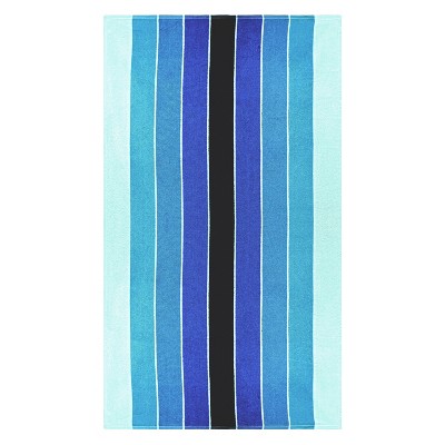 Classic Stripe Cotton Oversized Beach Towel by Blue Nile Mills