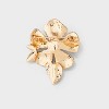 Geometric Flower with Center Stone Brooch Set 3pc - Gold - 2 of 3