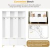 Large Storage Hall Tree with Bench, White - 3 of 3