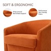 Vipbear Set of 1/2 Swivel Barrel Accent Chair,Round Chenille/Faux Leather Living Room Arm Chairs,Modern Upholstered Comfty Chairs,Small Club Armchair - 3 of 4
