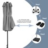 Tangkula 15FT Twin Patio Double-Sided Umbrella 48 Solar LED Lights Crank Outdoor Turquoise - 3 of 4