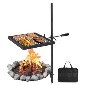 Campfire Grill, Heavy Duty Steel Grate with Bakelite Handle, Portable Over Fire Camp Grill, Campfire Cooking Equipment for Outdoor Open Flame Cooking - 1 of 4