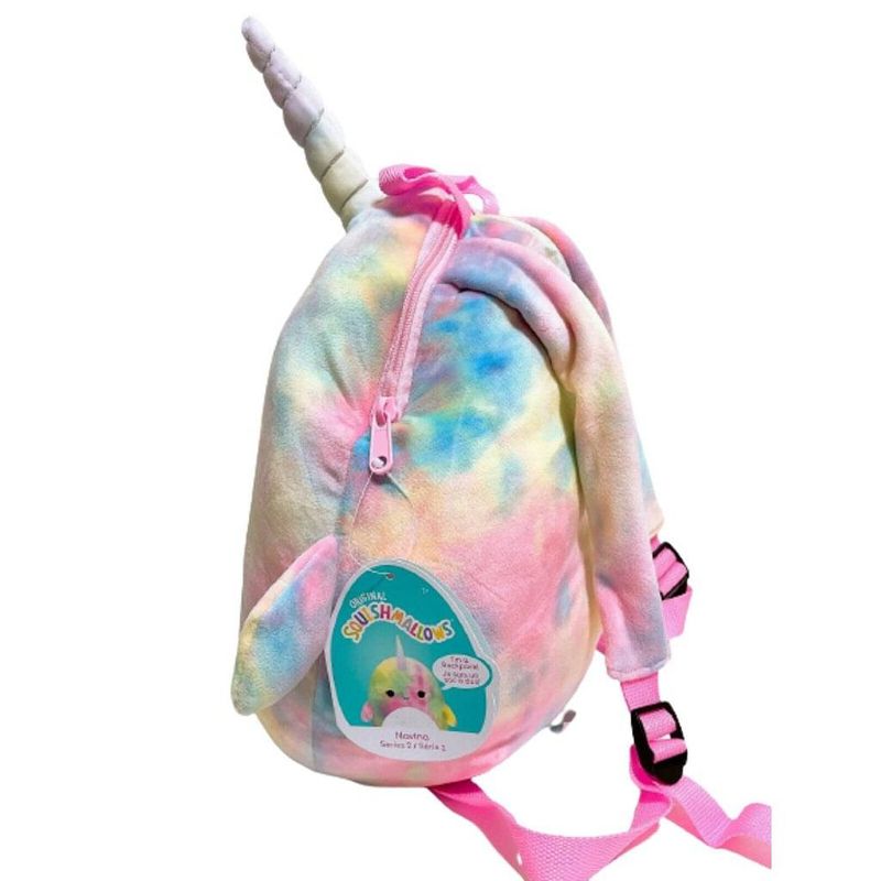 Squishmallows Navina the Pink Tie Die Narwhal 12" Plush Backpack, 2 of 3