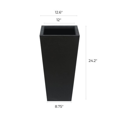 Black Tall Tapered Magnesium Oxide Planter
