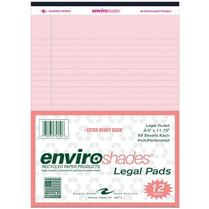 Enviroshades Legal Pads, 8-1/2 x 11 Inches, Pink, 50 Sheets, Pack of 12 - 1 of 3