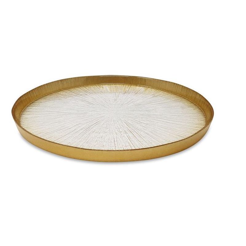 Classic Touch Set of 4 Crystal Glass Plates with Gold Border, 2 of 5