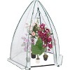 Portable Greenhouse for Outdoor Plants, Heavy Duty Hexagonal Green House with Durable PE Cover, Zippered Door, Mesh Window - 3 of 4