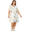 Women's Plus Size Pattern Short Sleeve Soft Comfy Lovely Sleep dress - Agnes Orinda - 3 of 4