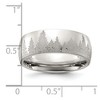 Chisel Stainless Steel Polished with Lasered Tree Design 8mm Band Ring - 4 of 4