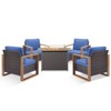 Buenhomino Outdoor Wicker Patio Furniture Set with Fire Pit Table, 5 Pieces Patio Conversation Sets with 4 Outdoor Patio Chairs and 1 Fire Pit Table - 2 of 4