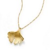 Ross-Simons 14kt Yellow Gold Satin and Polished Ginkgo Leaf Pendant Size 0.63 - 3 of 4