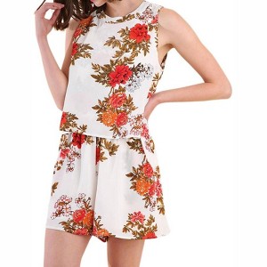 Women's Floral Pocket Romper - umgee L - 1 of 4