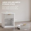 EcoSummer Modern Fluted Nightstand with Bedside Storage, Small Side Table and Organizer for Bedroom, Living Room, Home Office - 3 of 4