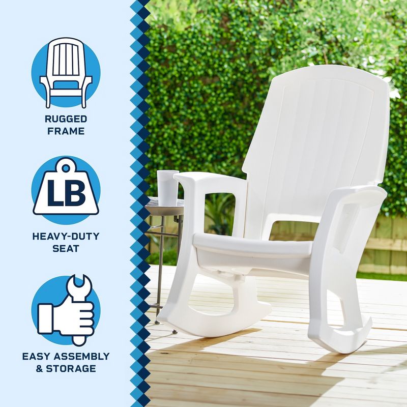 Semco Plastics SEMTPE Extra Large Recycled Plastic Resin Durable Outdoor Patio Rocking Chair, 4 of 7