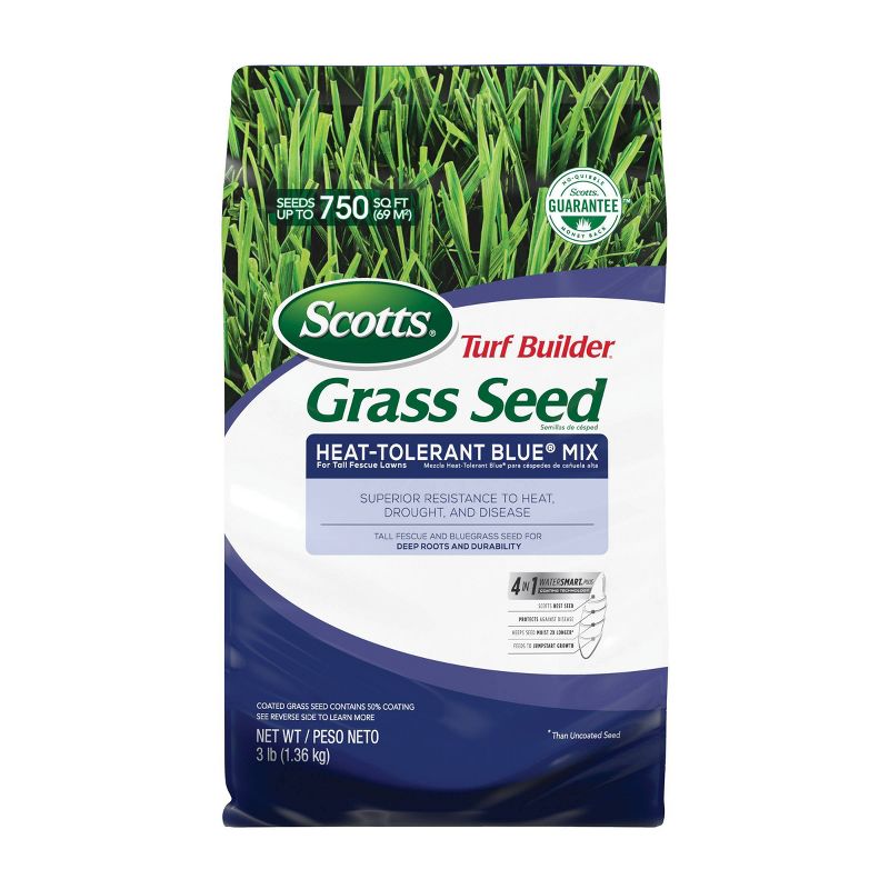 Scotts Turf Builder Grass Seed Heat Tolerant Bluegrass Mix 3lb, 1 of 6