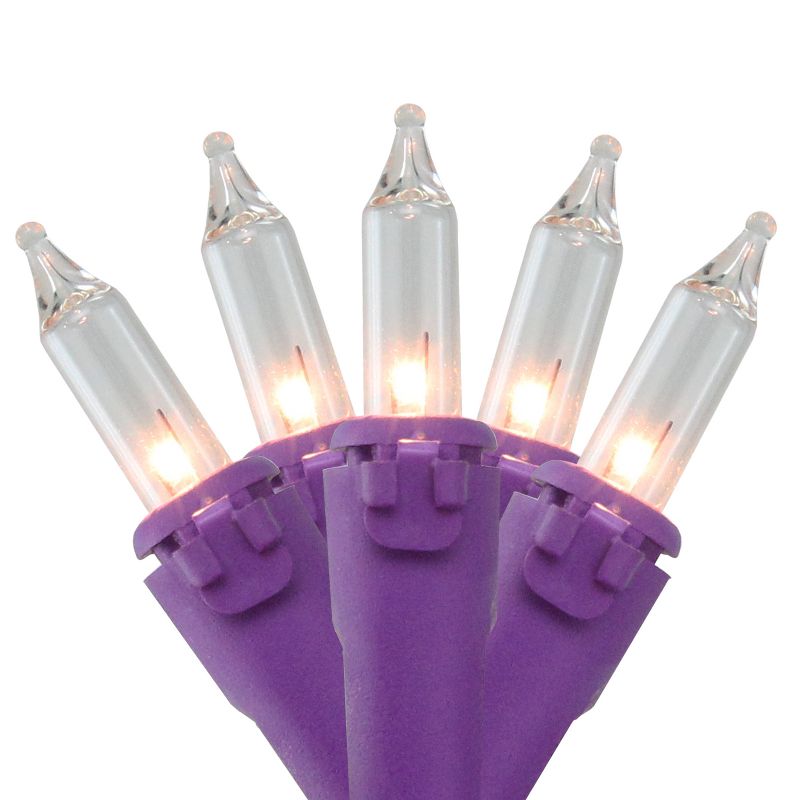 Brite Star 50ct Mini Christmas Lights Clear - 19' Purple Wire, 2 of 4