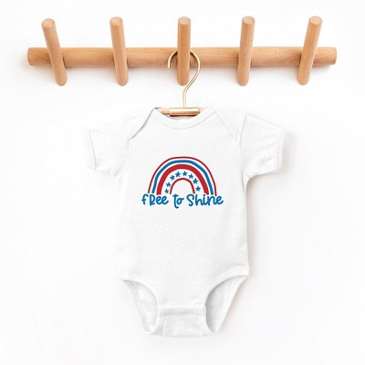 The Juniper Shop Free To Shine Rainbow Baby Bodysuit