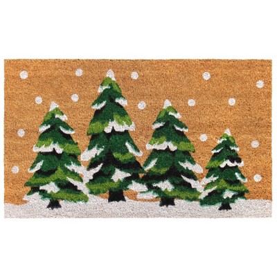 Raj 1'6" x 2'6" Tufted Christmas Topiaries Doormat Green