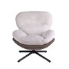 TOAOTBNBO Upholstered Swivel Accent Chair with No Wheels, Faux Leather Armchair with 360°Swivel Base Chenille Sofa Chair for Small Space - 2 of 4