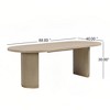 Christopher Knight Home Damian 88" Modern Minimalist Oval 6 Seater Dining Table with Double Pedestal Base Natural - 3 of 4