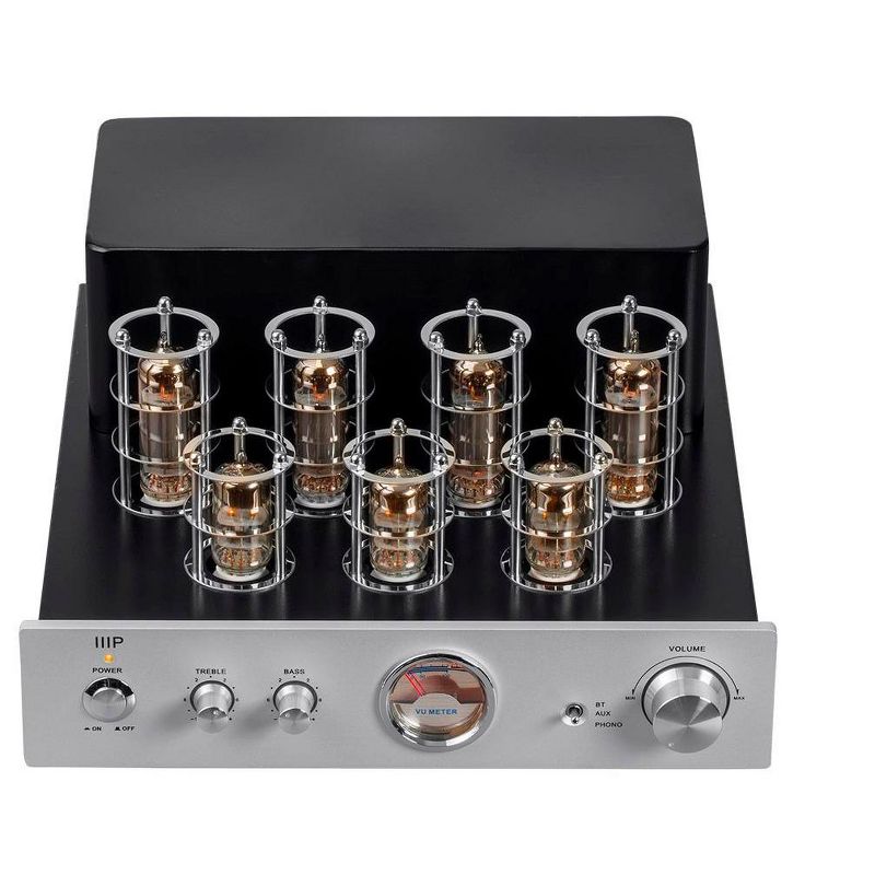 Monoprice Pure Tube Stereo Amplifier with Bluetooth  Line  and Phono Inputs, 4 of 8