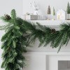 6' Christmas Unlit Icy Glitter Mixed Green with Pinecones Garland - Wondershop™ - 2 of 3