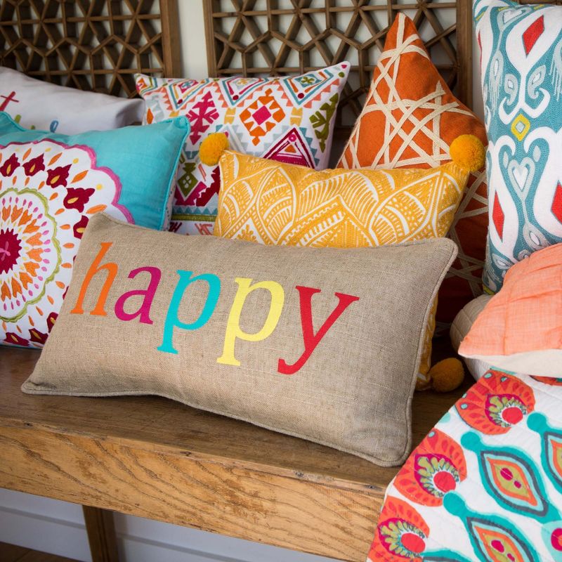 Happy Multicolored Pillow - Levtex Home, 2 of 4