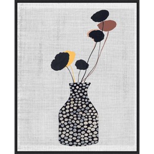 23" x 28" Decorated Vase with Plant II by Melissa Wang Framed Canvas Wall Art Print - Amanti Art: Modern Lithograph, Polystyrene Frame - 1 of 4