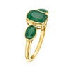 Ross-Simons 2.80 ct. t.w. Emerald 3-Stone Ring in 18kt Gold Over Sterling - 3 of 4