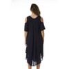 Riviera Sun Lace-Up Cold Shoulder Casual Dress with Tonal Embroidery - 4 of 4