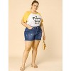 Agnes Orinda Women's Plus Size Denim High Waisted Raw Hem Stretched Distressed Lounge Jean Shorts - 3 of 4