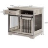 GustoWave 35'' Large Dog Crate Furniture, Dog Kennel Furniture with Removable Divider and Shelf Storage, Grey - 2 of 4