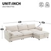 96.5" Chenille L-Shaped Sectional Sofa with Storage Ottoman, Adjustable Phone Holder & USB Charger - 3 of 4