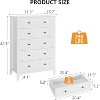 Zstar Black wood five-drawer dresser with deep drawers and metal knobs - 2 of 4