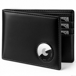 AirTag Wallet- Bifold Top Grain Leather AirTag Wallet for Men, Minimalist Front Pocket Wallet - 1 of 4