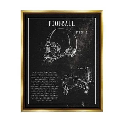 Stupell Industries Football Helmet Sports Chart Retro Figure