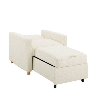 Ivory Down Fill Lawson Accent Chair with Iron Legs