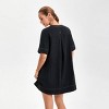 Women's Short Sleeve Swing Mini A-Line Dress - A New Day™ Black - 2 of 4
