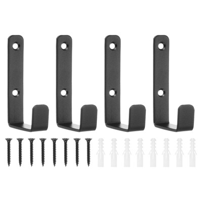 Unique Bargains Metal Wall Mount Horizontal Snowboard Storage Hooks 0.59" x 3.23"