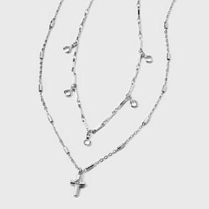 Cross Charm Layered Necklace - Wild Fable™ Silver : Target