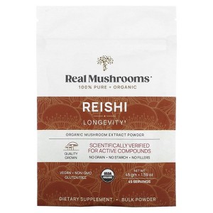 Real Mushrooms Reishi, Organic Mushroom Extract Powder, 1.59 oz (45 gm) - 1 of 2