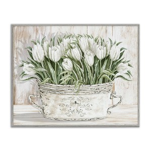 Stupell Industries Fresh White Tulip Flowers Vintage Framed Giclee Art - 1 of 4