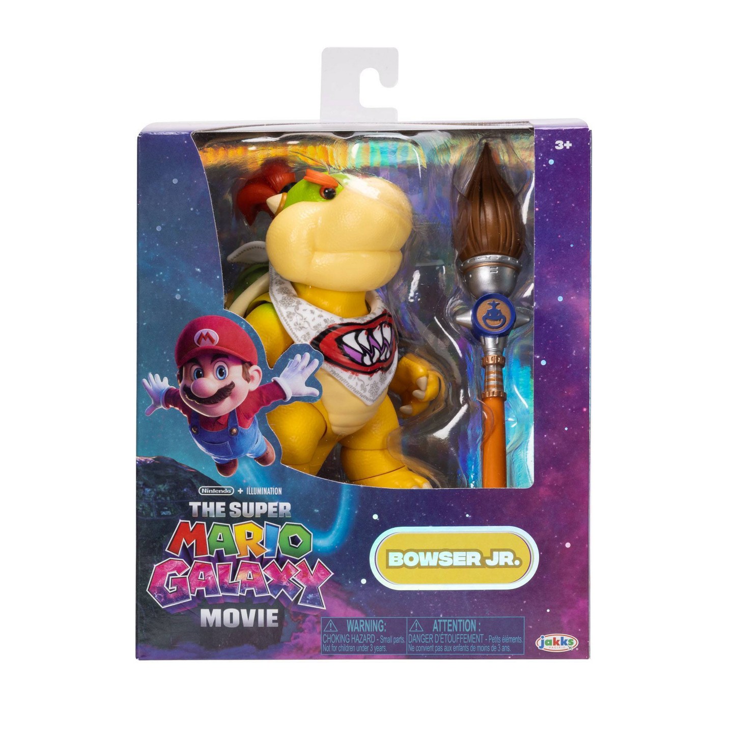 Детские фигурки Nintendo The Super Mario Galaxy Movie - 5” Figure Series – Bowser Jr. Figure with Paint Brush Accessory — фото 2