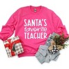 Simply Sage Market Women's Graphic Sweatshirt Santa's Favorite Teacher - 3 of 4