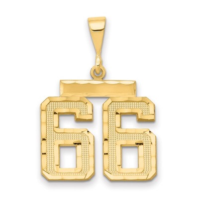 Black Bow Jewelry 14K Yellow Gold, Varsity Collection, Medium D/C Pendant Number 66