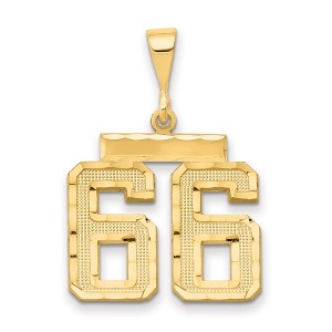 Black Bow Jewelry 14K Yellow Gold, Varsity Collection, Medium D/C Pendant Number 66 - 1 of 4